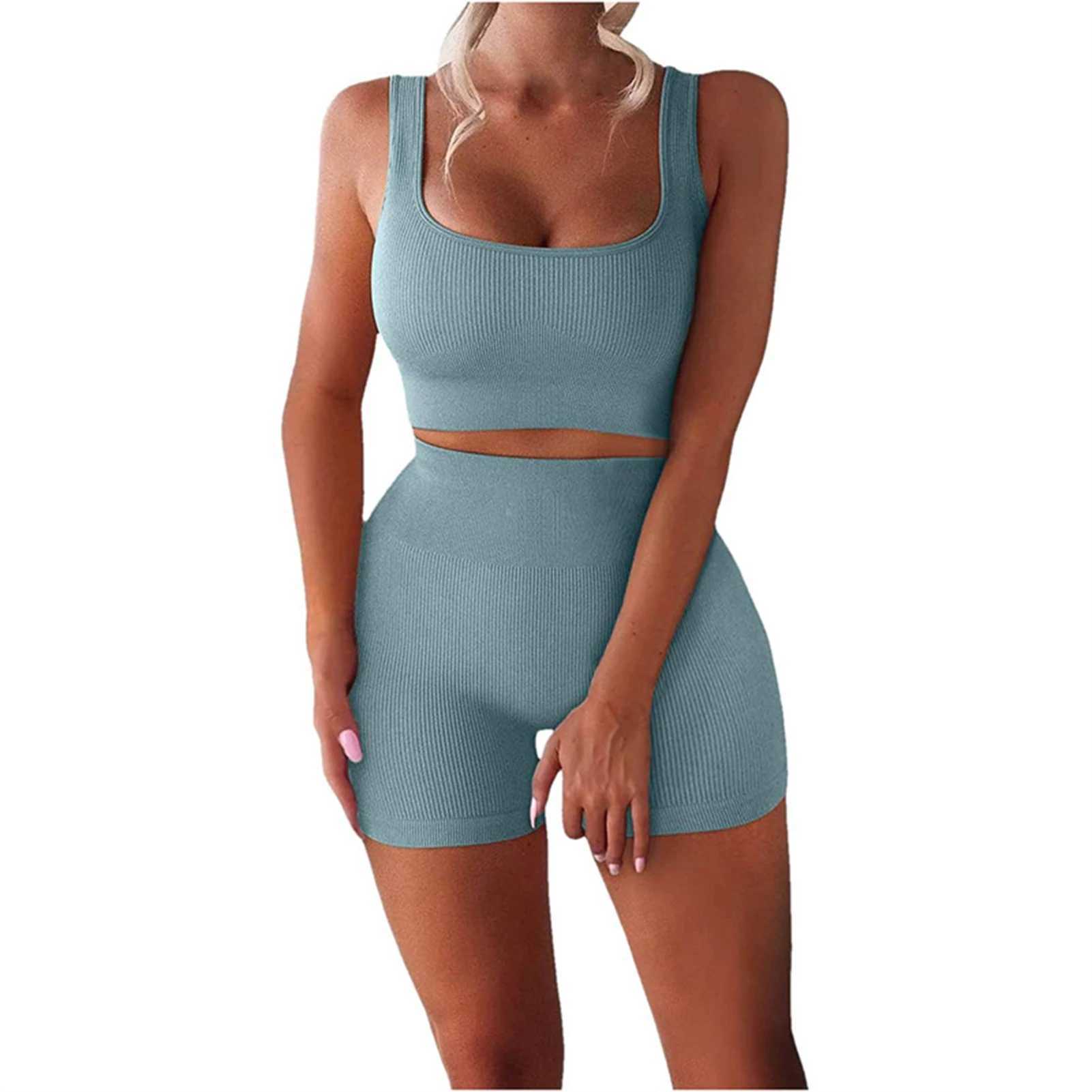 Breathable Workout Sets for Women Elastic Skin-friendly Fabric Yoga Outfits for Summer Gym Workout Biking YogaXJ250109