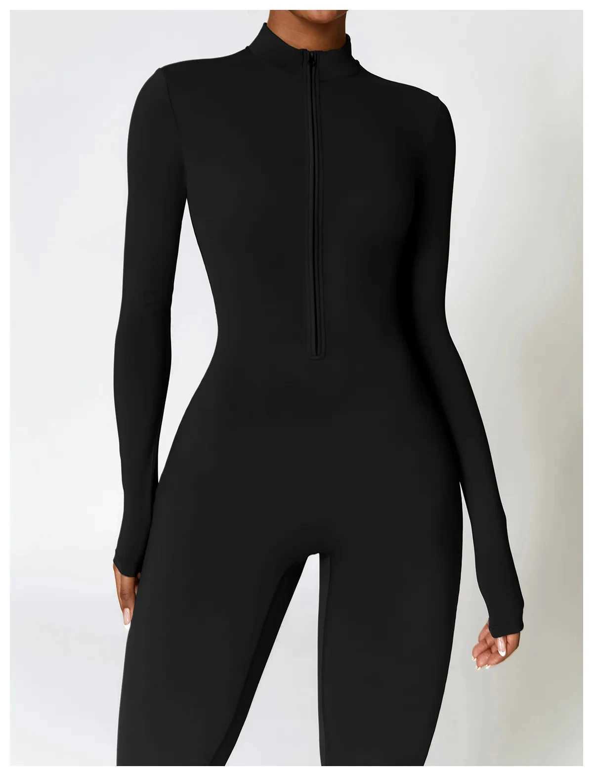 Winter Warm One-Piece Yoga Jumpsuits Sports Suit with Long Sleeves Fitness Sets Gym Wearing Bodysuit Womens Jumpsuit SportswearXJ250109