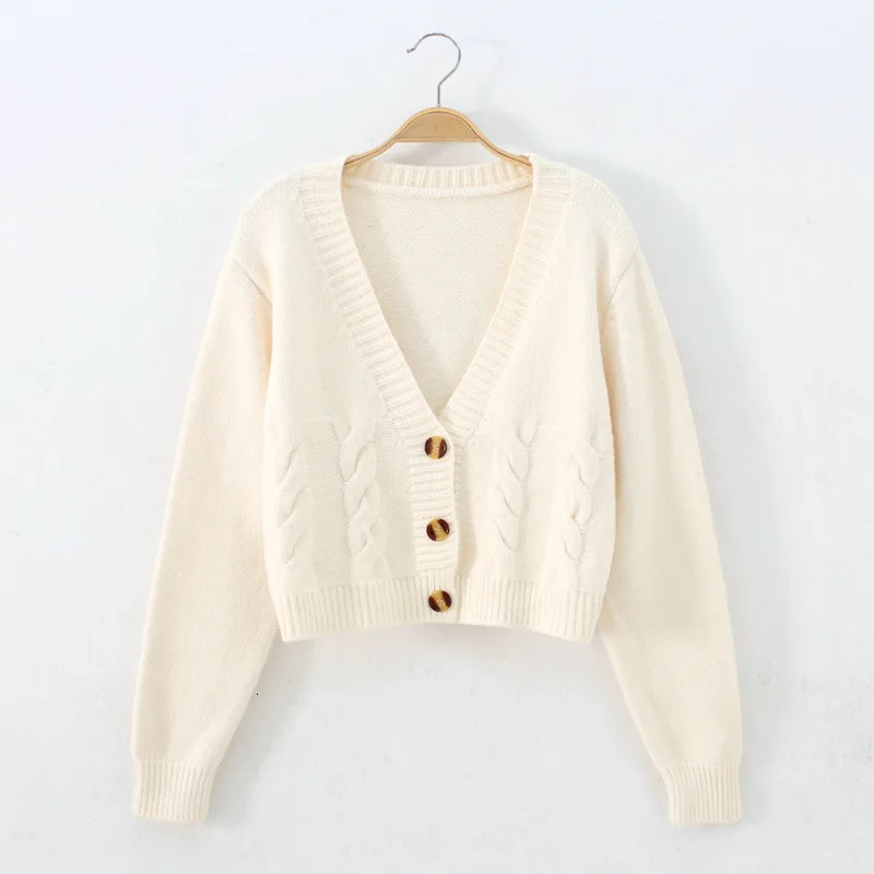 Short style high-waisted slim plastic sweater women spring single-breasted knitted cardigan twist small jacket 250106