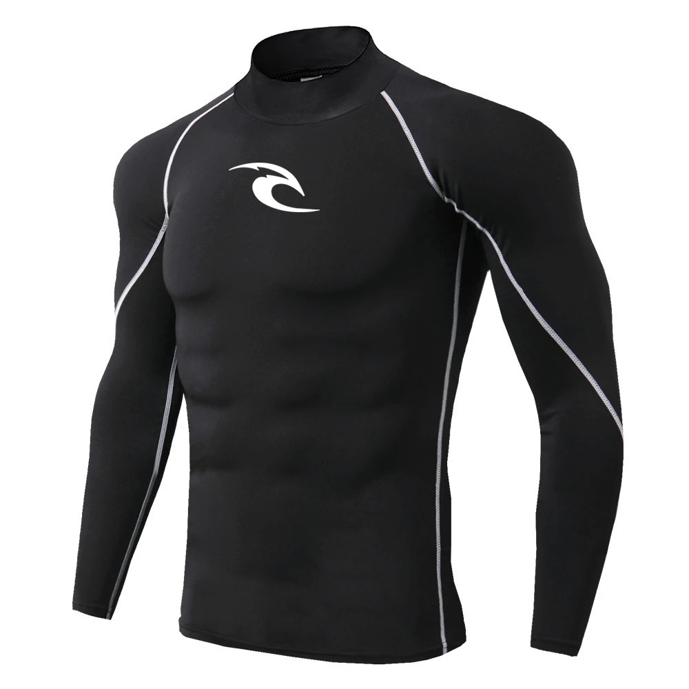Autumn Running Tshirt Mens Long Sleeved Compression Shirt Fitness Training Top Gym Bodybuilding Undershirt Man Sports Wear 250106