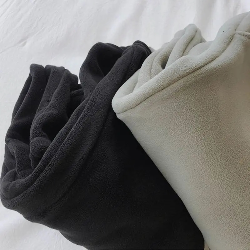 Polar Fleece Pants Women High Waist Thickening Allmatch Beam Feet Leggings Loose Solid Drawstring Casual Harlan 250108