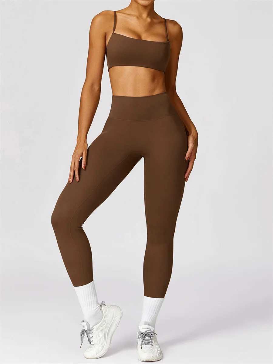 Seamless Yoga Set Women Beauty Back Sports Bra+ Hip Lifting Leggings Workout Sets Outdoor Gym Fitness Running Suits TracksuitXJ250109