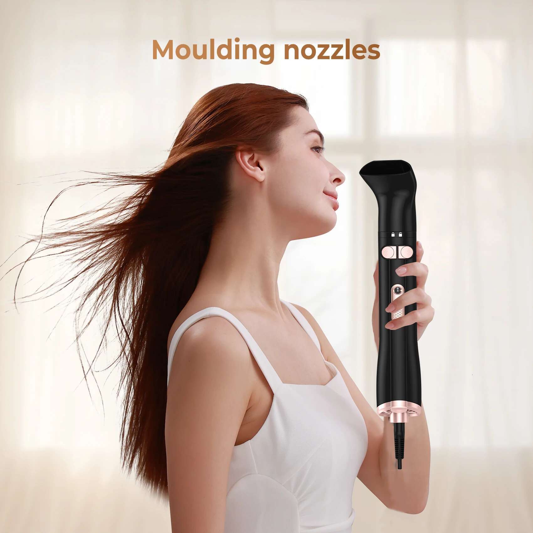 5 in 1 Blow Hair Dryer Spinning Curg with 2 Rotating Brushes Hot Air Brush Styler Volumizer