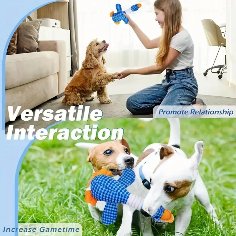 Squeaky Plush Dog Toy Pet Chew Toys for Small Medium Large Dogs Goose Shape Teeth Cleaning Dog Puppy Sounding Toy Pet Supplies