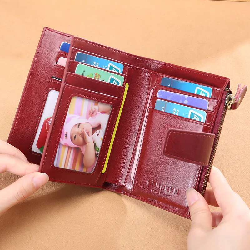 Zency 100% Genuine Leather Women Wallets Small Casual Simple Female Clutch Purse Clip Pocket Card Holder Wallet For Ladies
