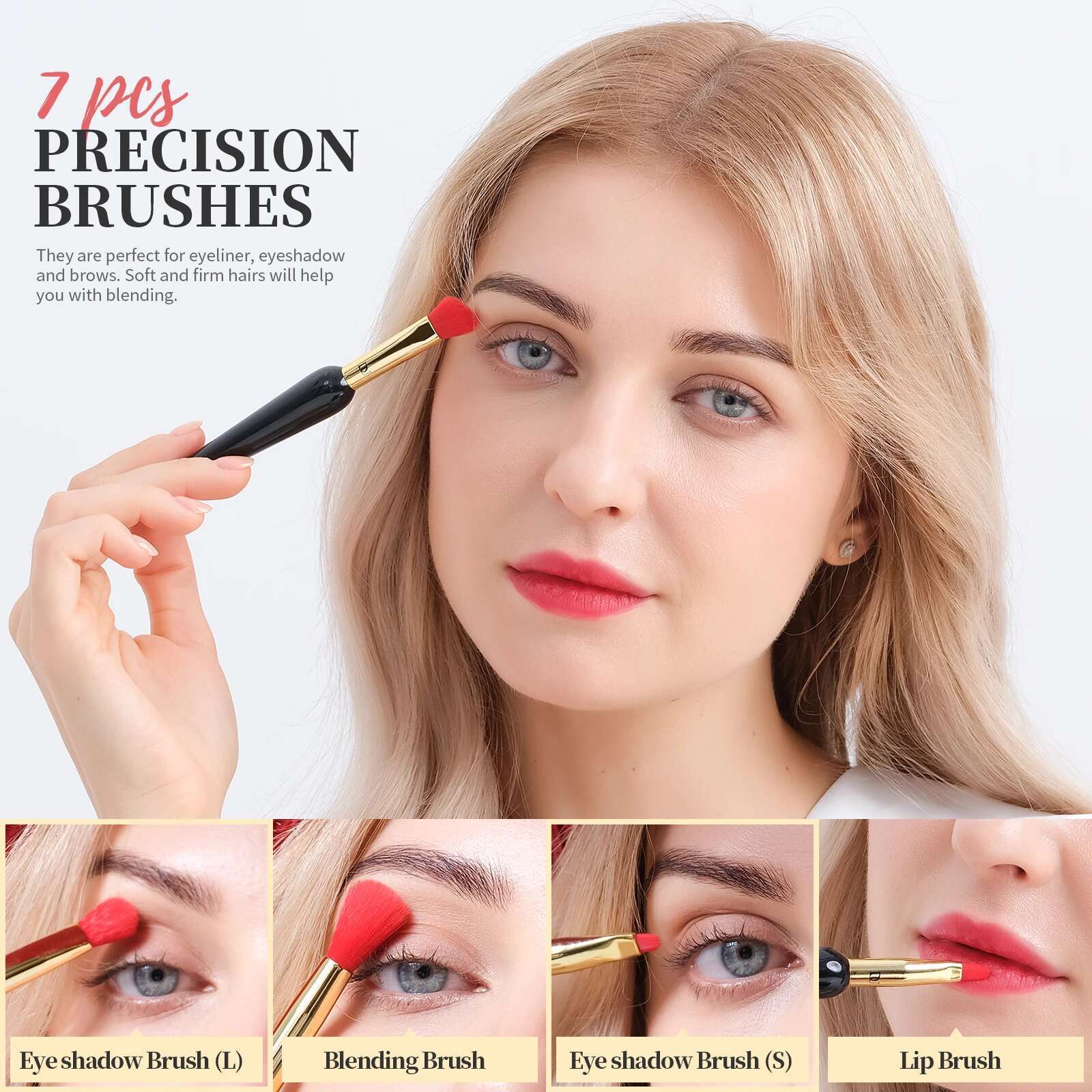 DUcare Makeup Brushes 12Pcs The Queen Seris Premium Gifts Foundation Powder Face Blush Eyeshadow Make up Brush Rubber Handle Set