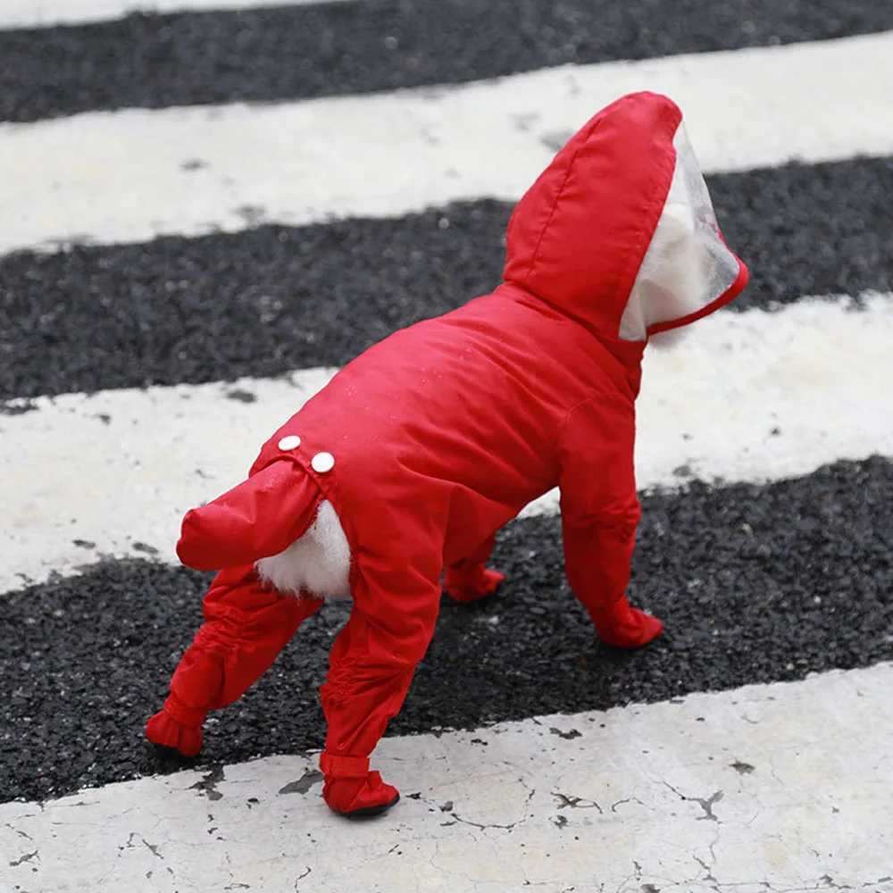 Dog Raincoat Rain Boots Shoes for Small Dogs Pet Hooded Four-Leg Jacket Puppy Rain Coat Waterproof Cat Clothes Jumpsuit RompersXJ250121