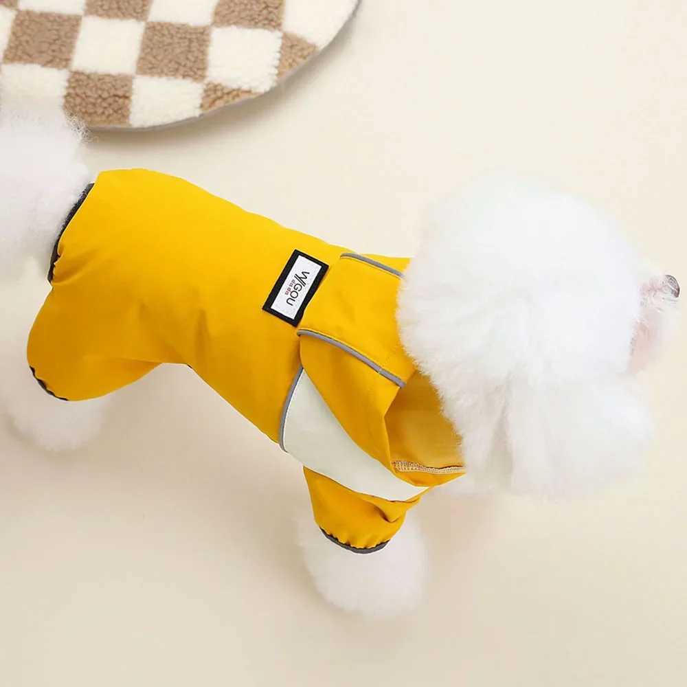 Dog Rainwears Small Dogs Waterproof Rain Coat Four Legs Waterproof Puppy Clothes Outdoor Reflective Pet Hooded Raincoat JumpsuitXJ250109