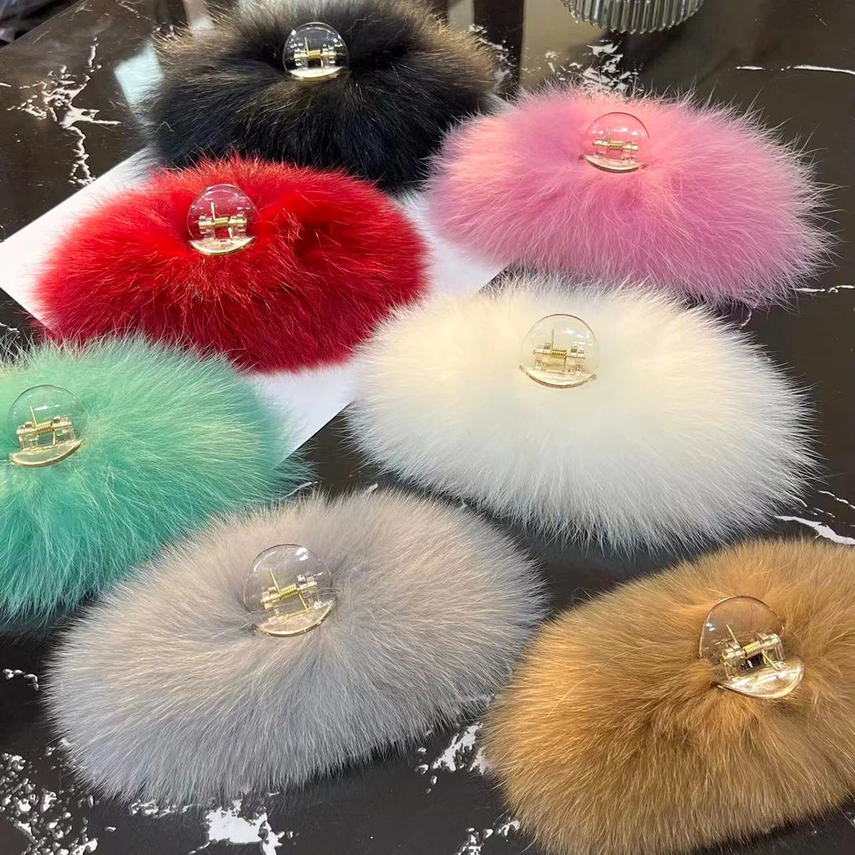 Real Fox Fur Hair Clips Headdress Cute Hair Accessories For Women Plush Scratching Hair Headdress Fashion Girls Hair Accessoreis 250103