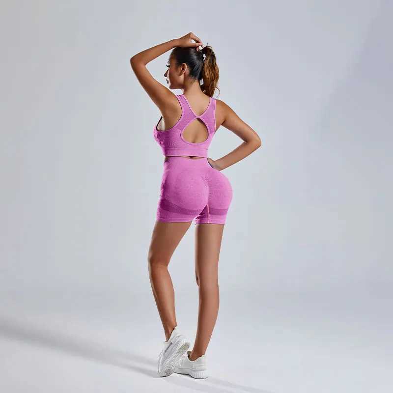 Summer Europe and the United States yoga suit women running sports fitness training two-piece setXJ250109