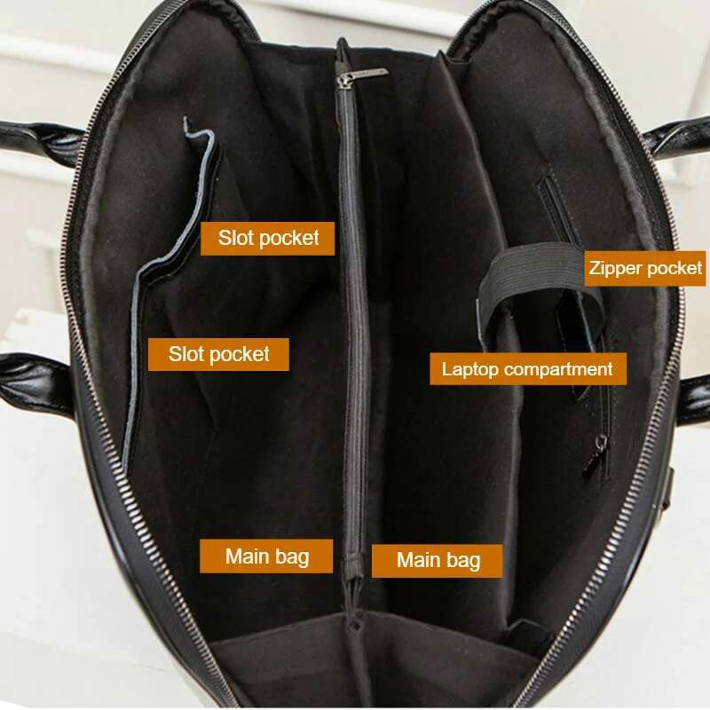 OYIER New Women Briefcase Genuine Leather Business Shoulder Bag Ladies Office Laptop Bags For 13" 14" Book Hp