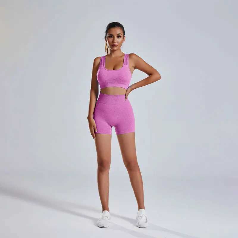 Summer Europe and the United States yoga suit women running sports fitness training two-piece setXJ250109