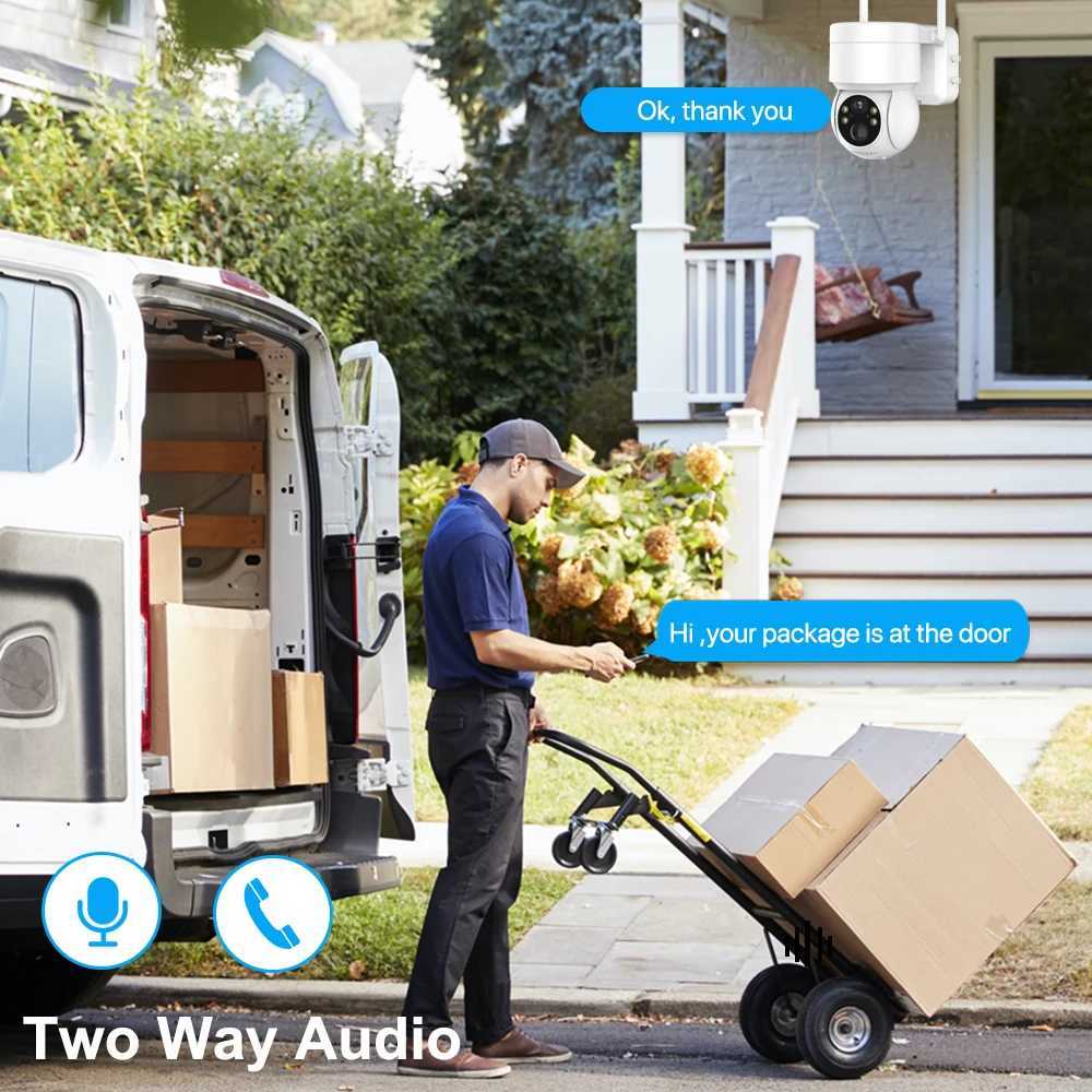 WiFi PTZ camera outdoor wireless solar IP camera 4MP high-definition built-in battery video surveillance camera long standby iCsee application X250110