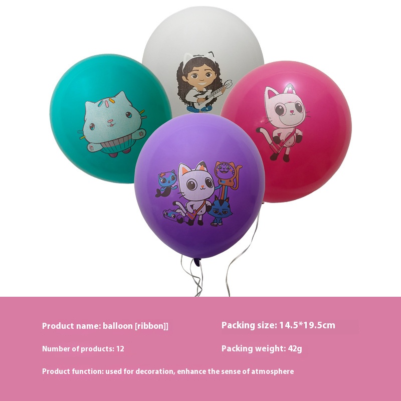 New Pink Gabby Dollhouse Party Cups, Paper Plates, Tissue Banners, Tablecloths, Balloons Decoration Set