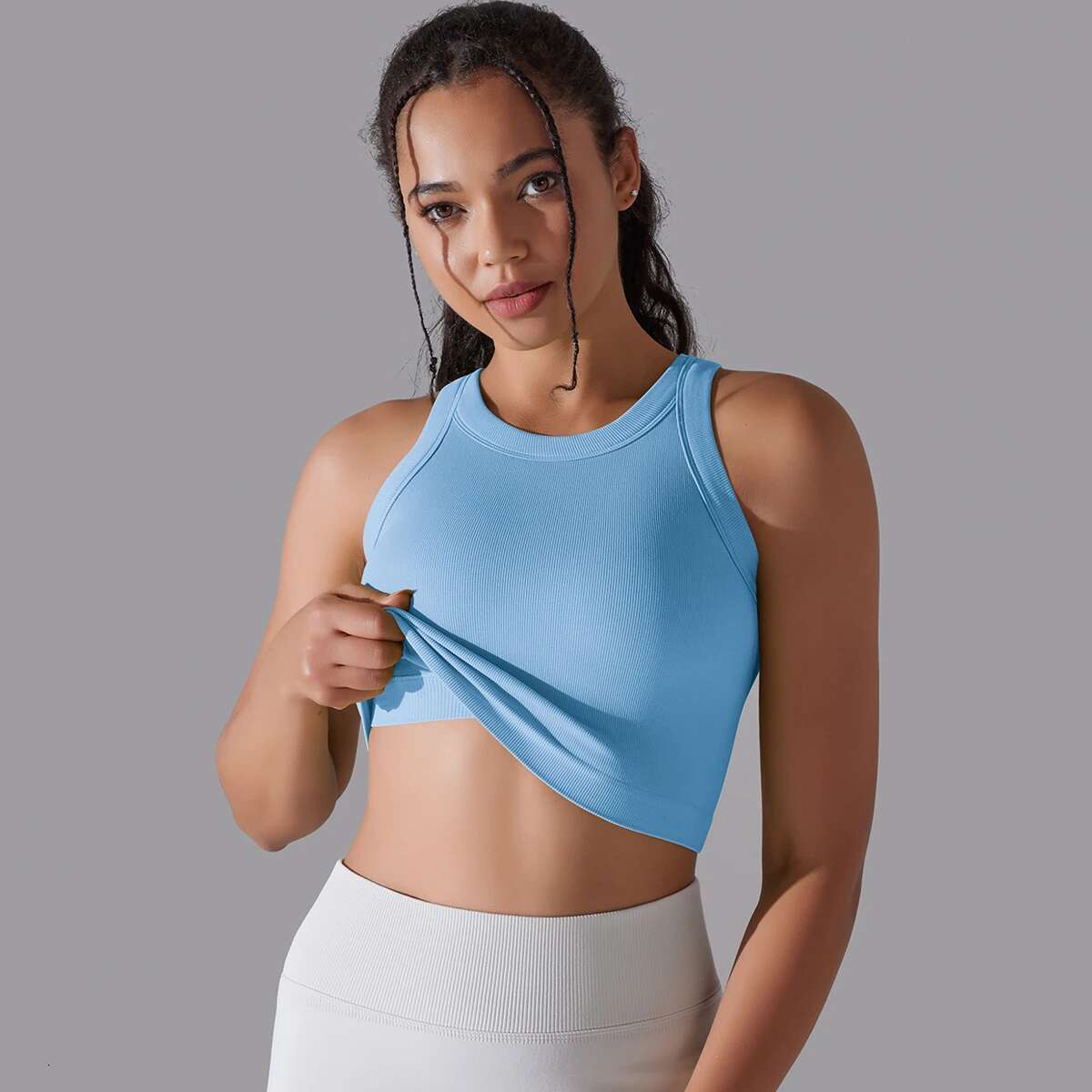 2 Tier Women Sexy Yoga Bra High Support Impact Sports Underwear Running Quick Drytank Top Fiess Gym Padded Bralette