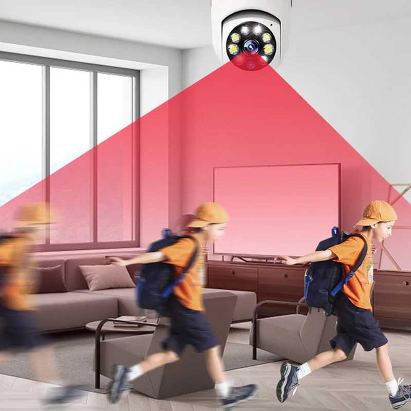 2.4G Wifi E27 bulb monitoring camera indoor 1080P AI human detection camera night vision wireless camera smart home application IP camera X250110