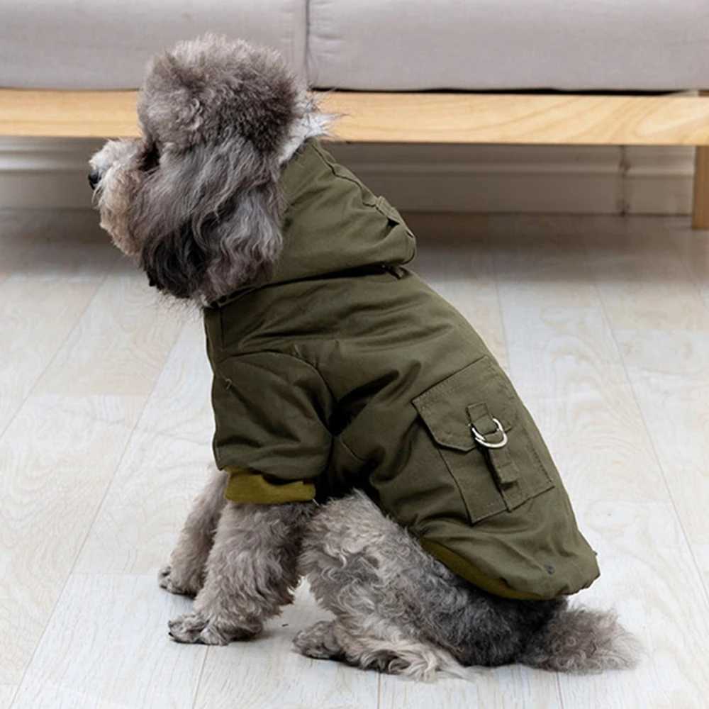 Pet Dog Jacket With Harness Winter Heavy Hiking Coat Dog Warm Hoodie Vest Windproof Outdoor Jacket For Small Medium Large DogXJ250109