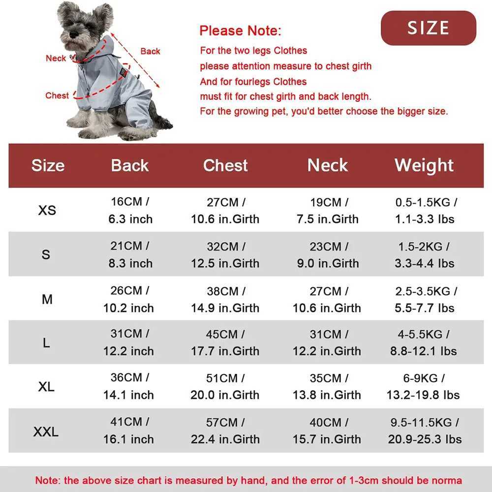 Dog Raincoat Waterproof Dog Rain Jacket with Reflective Strap and Leash Hole Rainy Day Pet Clothes Windproof Puppy Cat Rain CoatXJ250109