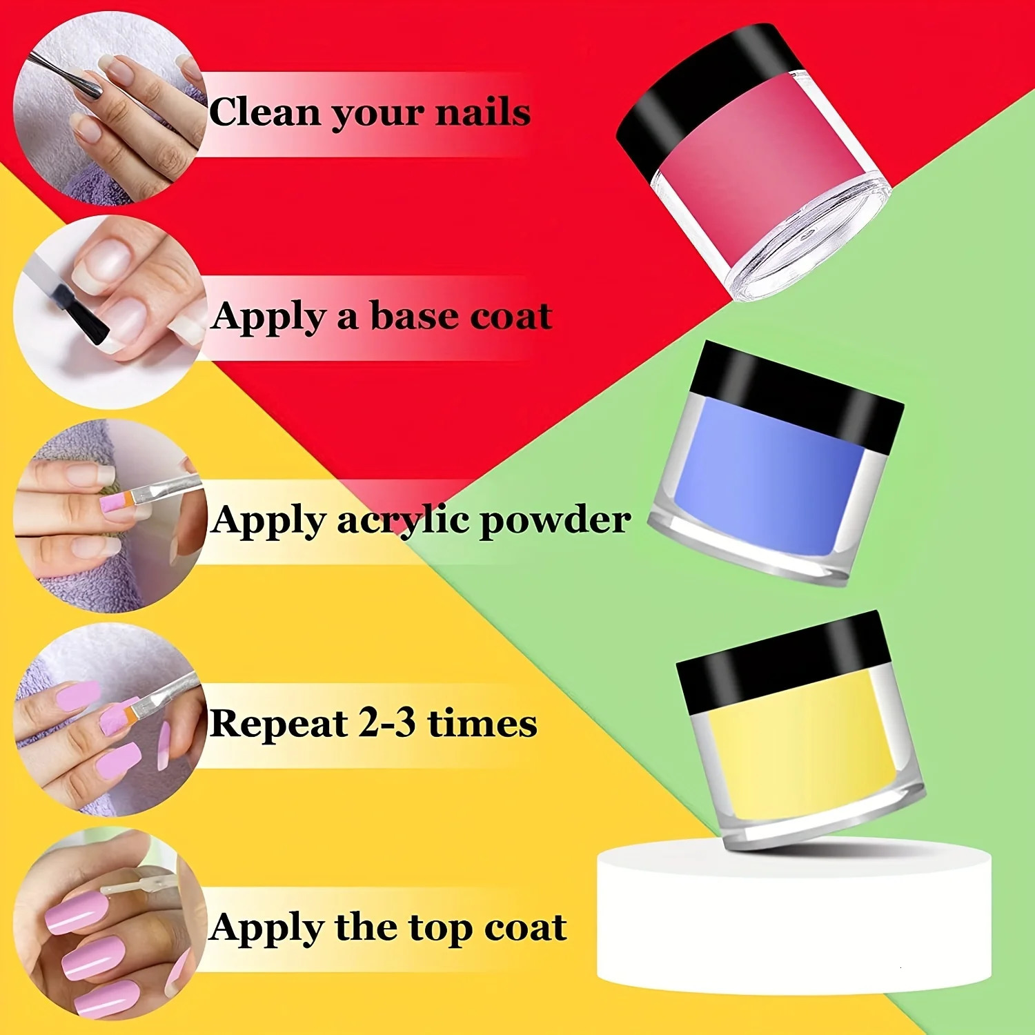24 Colors Acrylic Manicure Crystal Powder Set 3D Three Dimensional Nail Tip Extension Engraving Manicure Decoration Supplies 250107