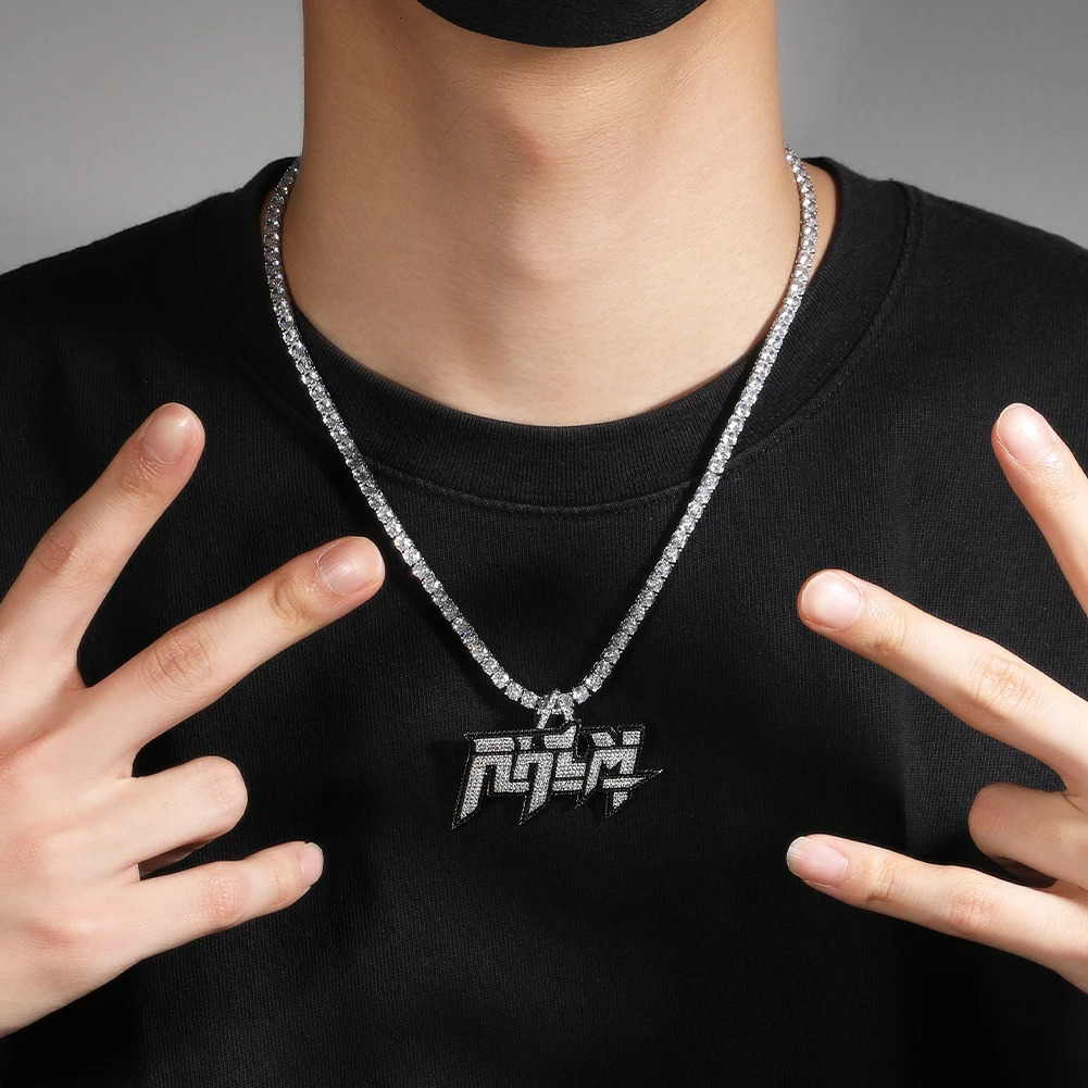 Uwin RHLM Two Colors Pendant Necklace Hip Hop Jewelry Iced Out Fashion Charm Gifts 250109