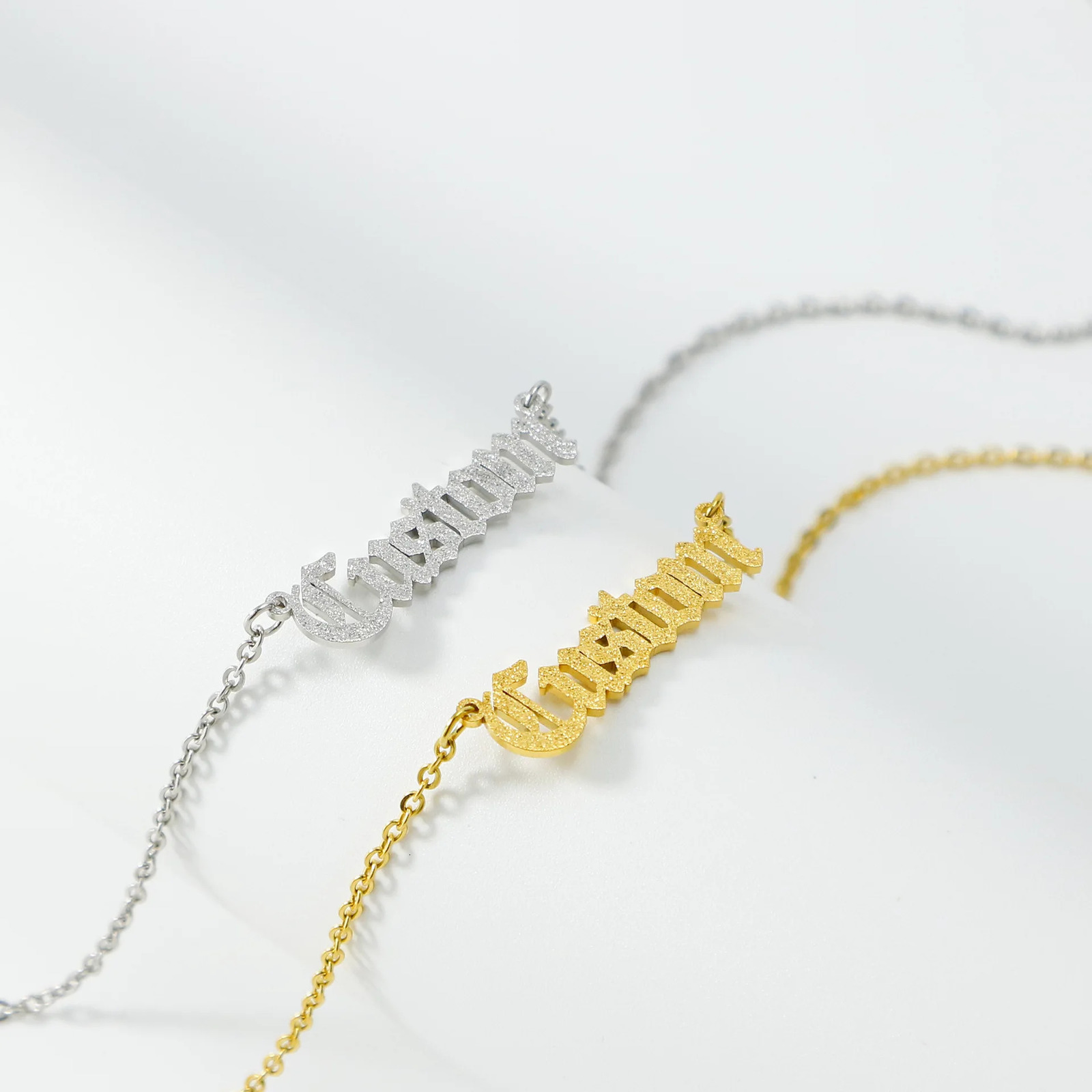 Custom Name Necklace for Women Personalised Cursive Letter Pendant Stainless Steel Jewelry Men Chain Choker Collar Personalizado 250109