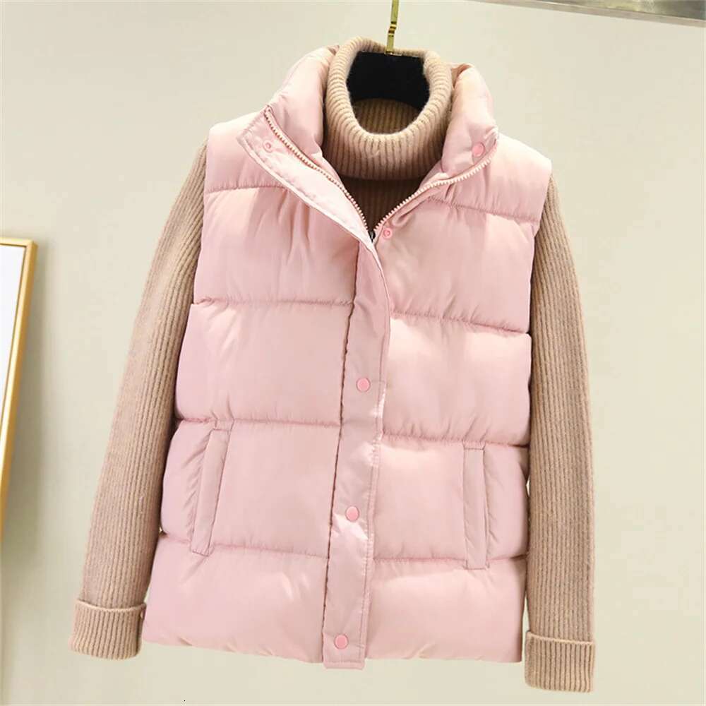 2025 Winter Korean Fashion Down Warm Cotton Jacket For Women's Autumn And Winter Loose Sleeveless Designer Jacket