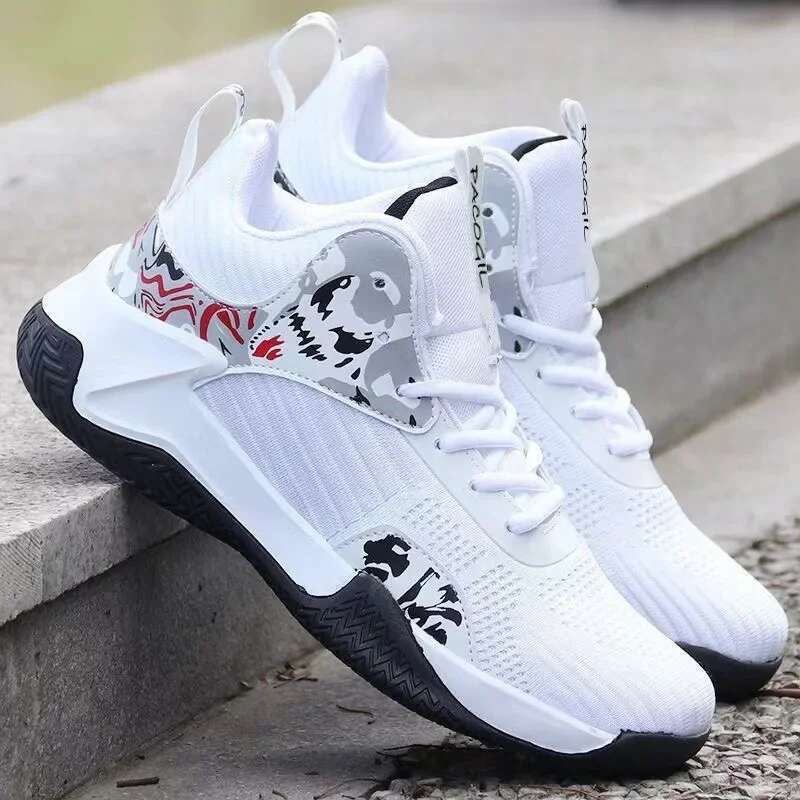 Mens Sneakers Man Four Seasons New Durable Shock Absorbing Elastic for Men Outdoor Male Running Shoes Basketball Shoe