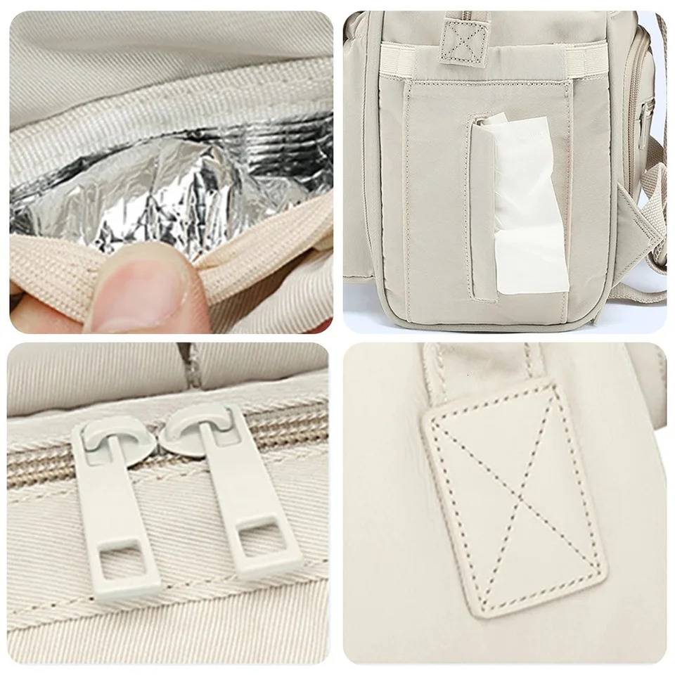 Baby Diaper Bag Mommy Bag Waterproof Backpack Outdoor Travel Powdered Milk Bag Mommy Maternity Bag Baby Products 2 Layer Gray 250106