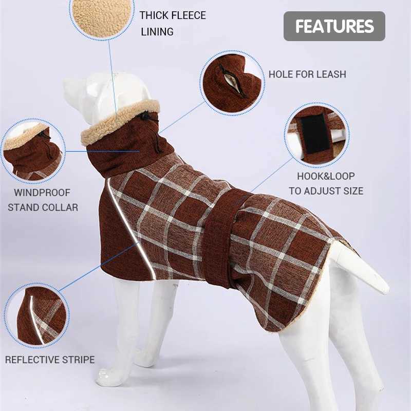 Dog Clothes Winter Thick Warm Dog Jacket for Small Large Dogs Reflective Windproof Pet Clothing Checked Strom Snow Dog Coat 3XLXJ250109