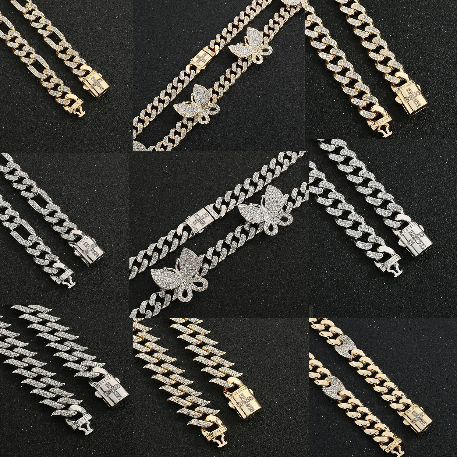 Hip Hop 14k Gold Plated Stainless Steel Jewelry Iced Cadena Hombre Miami Cuban Chain Mens Necklace 250109