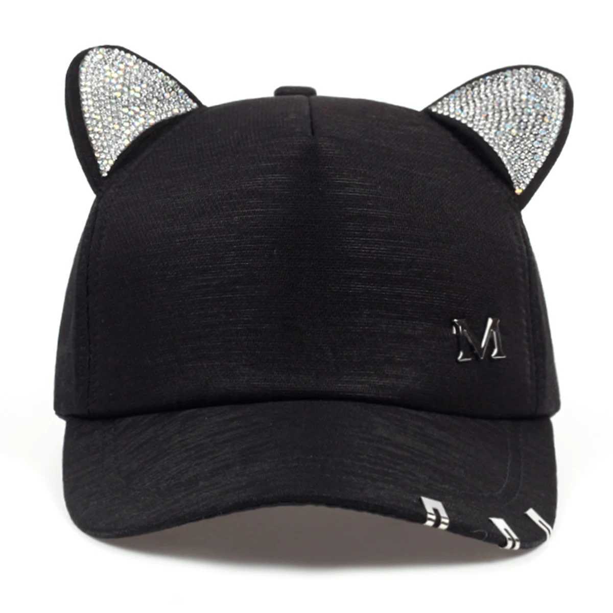 Unisex cute Cats ears (Steamed cat-ear shaped bread) M label baseball cap Spring autumn outdoor adjustable casual cap X2501091