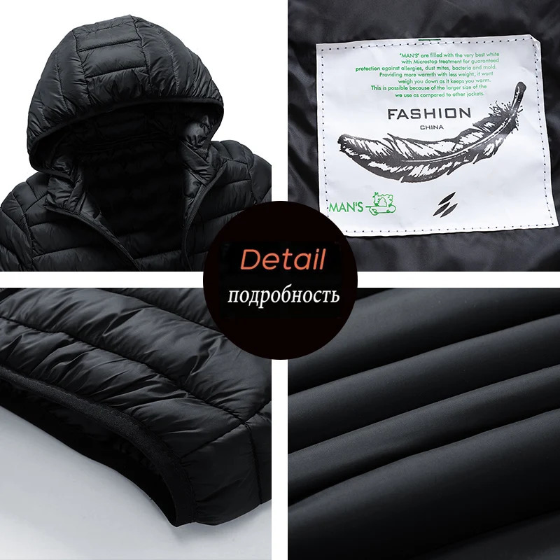 8XL Men Autumn Winter Warm Waterproof Parkas Jacket Coat Mens Hooded Casual Outwear Detachable Hat Outfits Male 250107