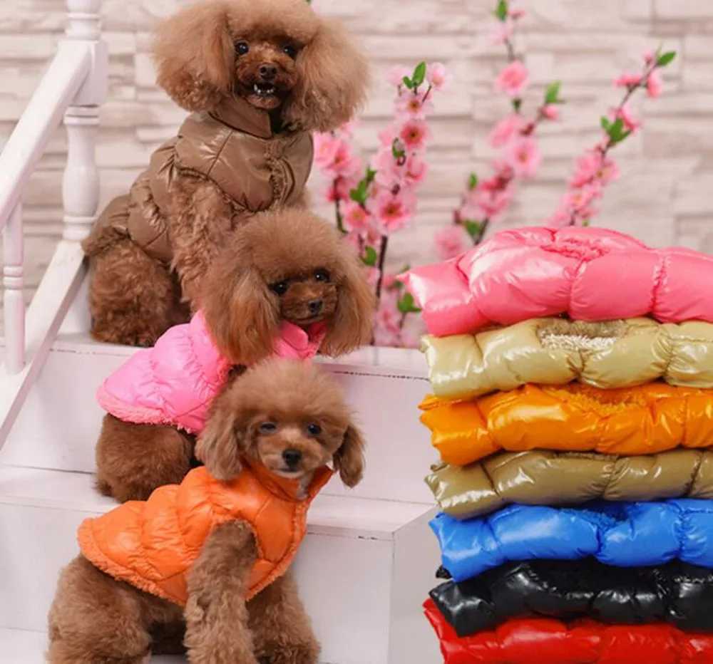 Winter Pet Dog Down Coat Fleece Warm Inside Candy Color Pet Down Warm Coat Puppy Down Clothes Winter Clothes Clothing XS-3XLXJ250109