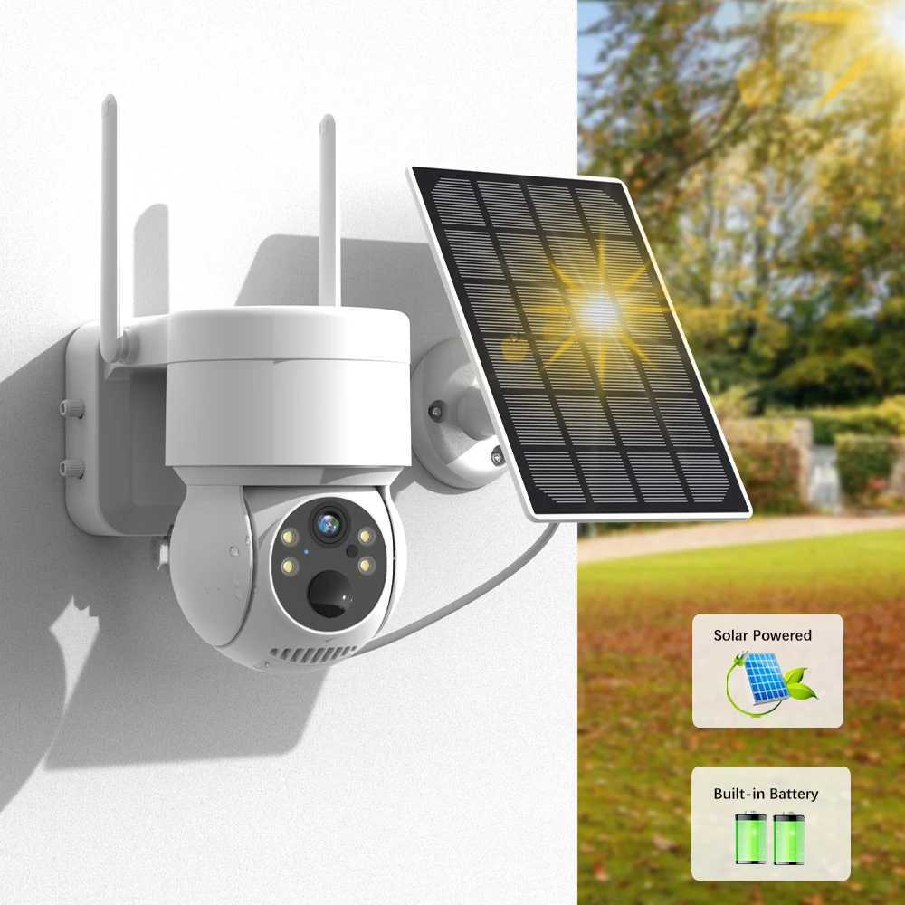 WiFi PTZ camera outdoor wireless solar IP camera 4MP high-definition built-in battery video surveillance camera long standby iCsee application X250110