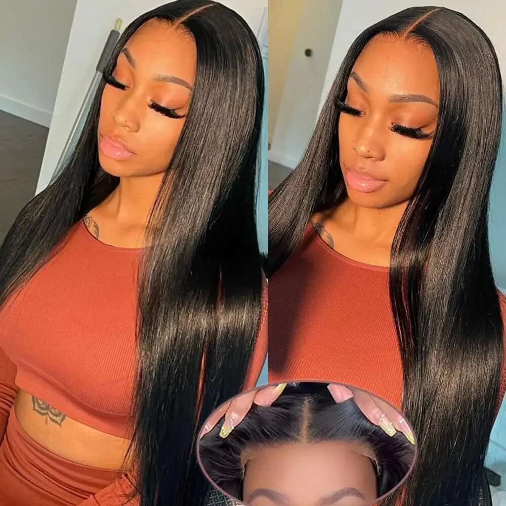 4X6 Precut Closure Glueless Wig Ready To Wear Transparent Lace 5X5 Straight Human Hair Wigs For Women
