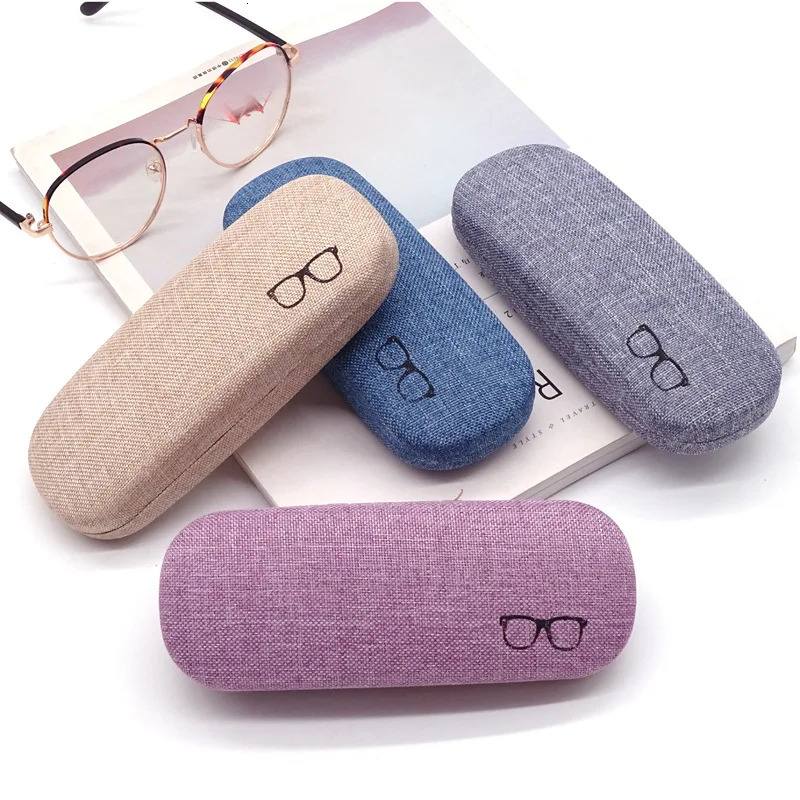 Fashion Glasses Case Hard Shell Linen Fabrics Eyewear Cases Cover Protective for Men Women Sunglasses Eyeglasses Box 250109