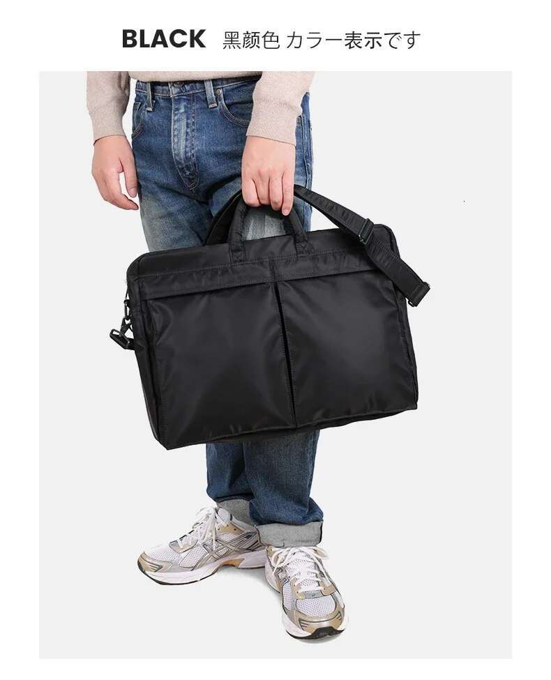 Japanese Style Large Capacity Briefcase Nylon Cloth Men Crossbody Bags Waterproof Messenger Fashion Handbag Bag