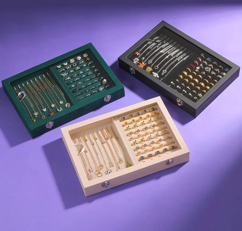 Jewelry boxes ring box necklace box and multi-function anti-oxidation jewelry box jewelry box stall display box 250106