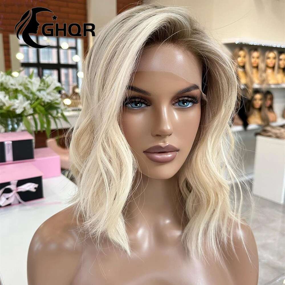 Human Hair Full Wigs Blonde Highlights Natural Wave Hd Transparent 13x6 Lace Frontal Wig Brazilian Ombre 613 Colored