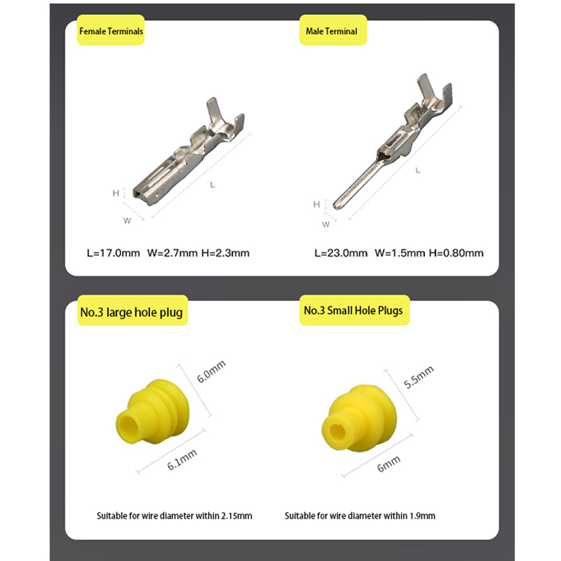 Automotive connector plug 1.5 connector male and female butt plug terminal waterproof and dustproof connector terminal