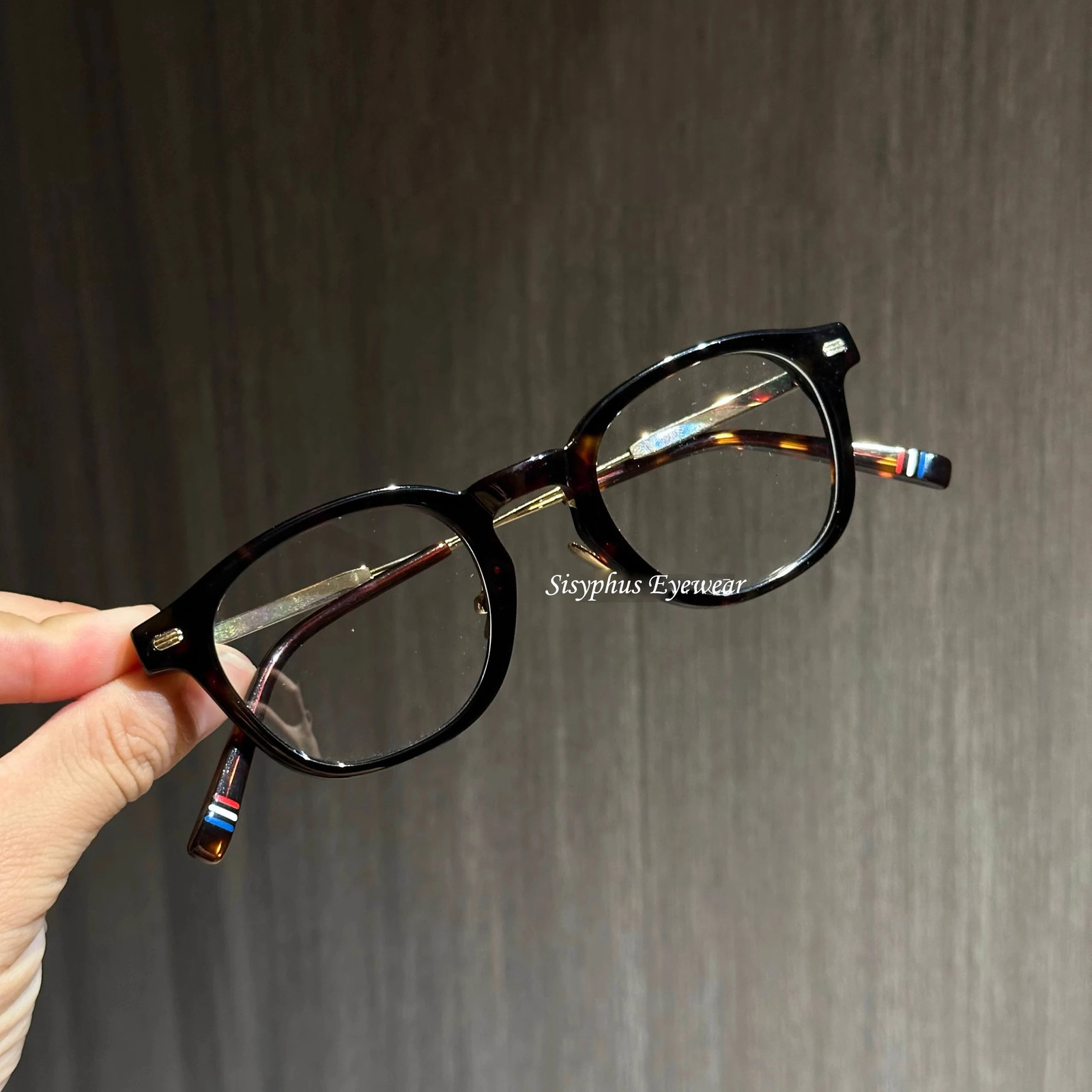 Retro Plate Trendyy Tortoise Shell Glasses Frame UltraLight and Exquisite Street Pography Plain Decoration Can Be Equipped with High Myopia 250109