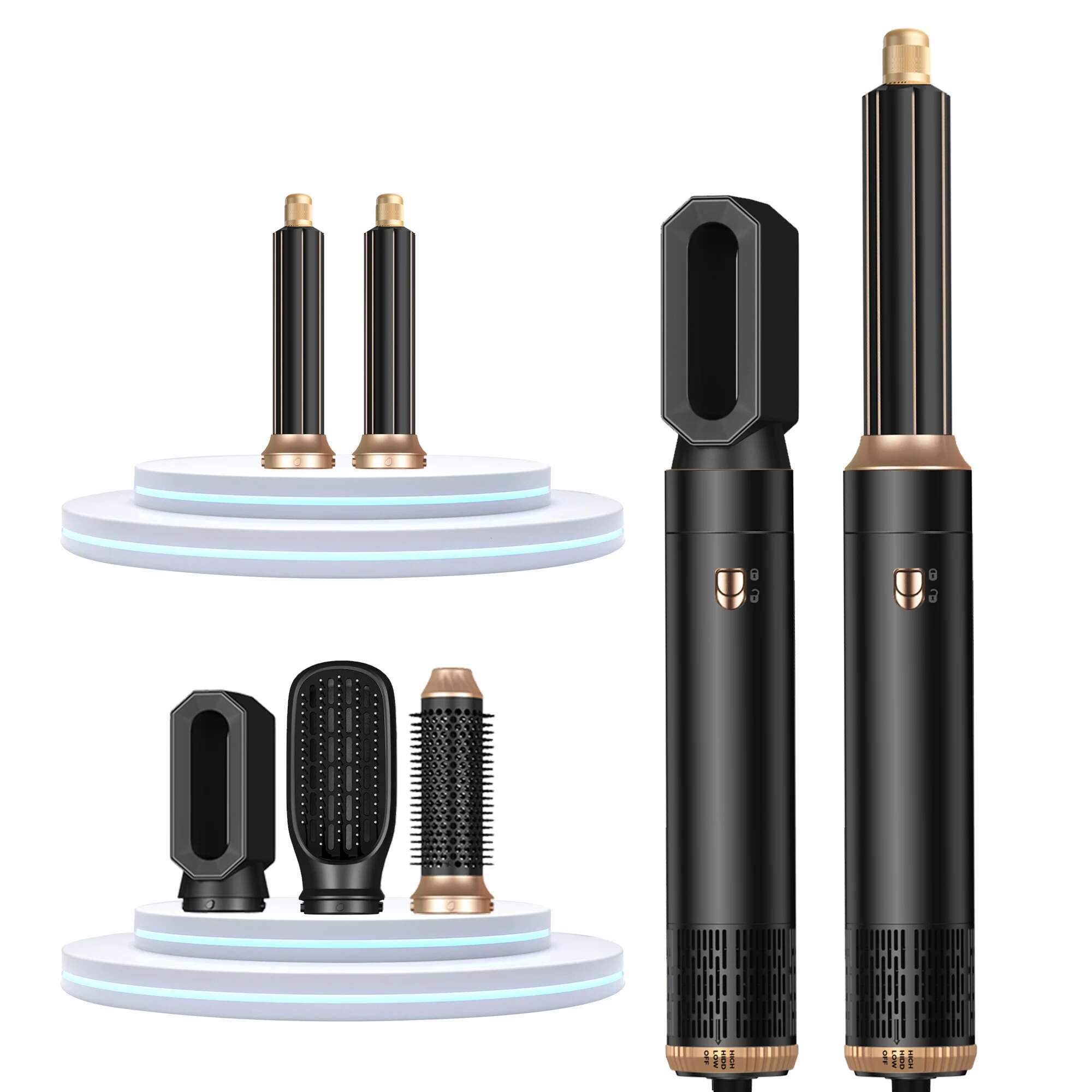 5 in 1 Blow Ionic Dryer Oval Hot Brush Curler Hair Straightener Magic Air Styler