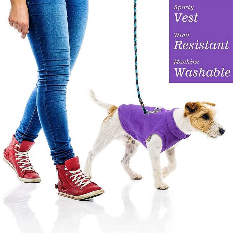 Winter outdoor dog clothes Fleece Dog Vest Jacket For Small Medium Dogs French Bulldog Puppy Dog Cat Clothing with Pull RingXJ250109