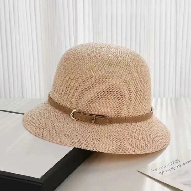 New Warm Sun Hat Simple Linen Breathable Fresh Hat Summer Travel Sun Ribbon Decoration Folding Straw Hat Gift X250109