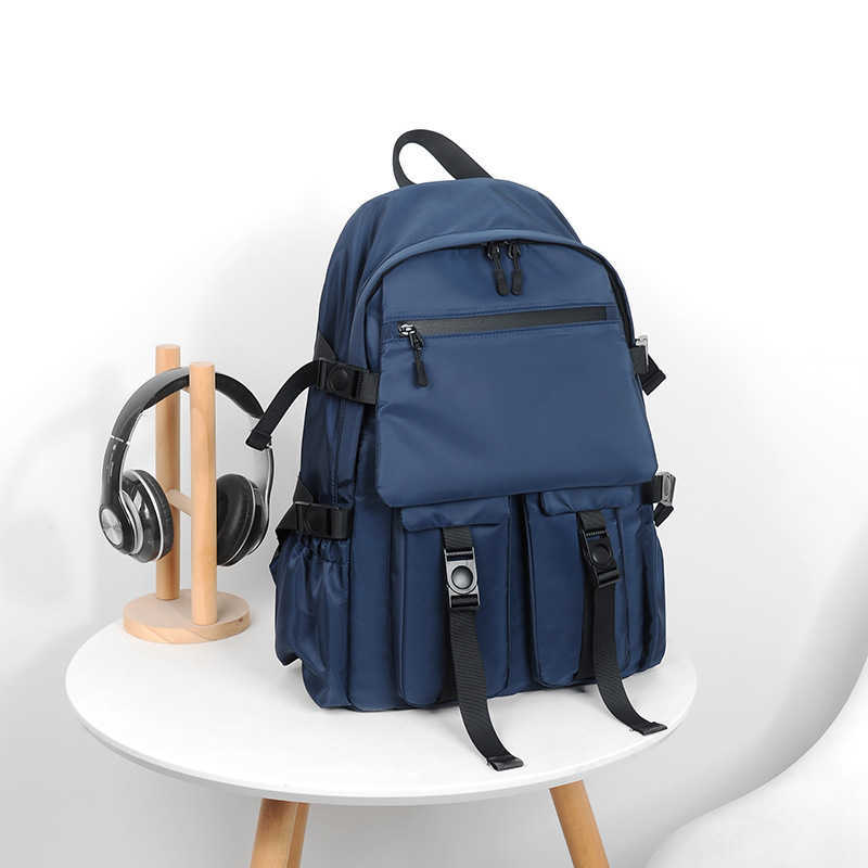 Large capacity backpack, student backpack, middle school student, high school student, college student, trendy brand, fashionable travel bag 250110