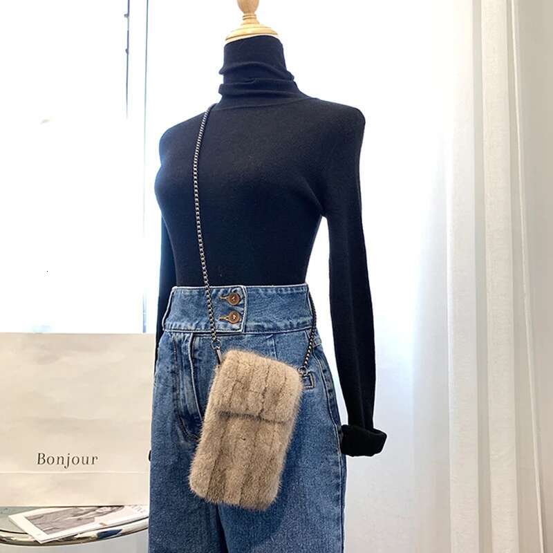 2024 Mink Fur Phone Women's Messenger Designer Bags Ladies Handbags Mini Shoulder Bag Hb5434