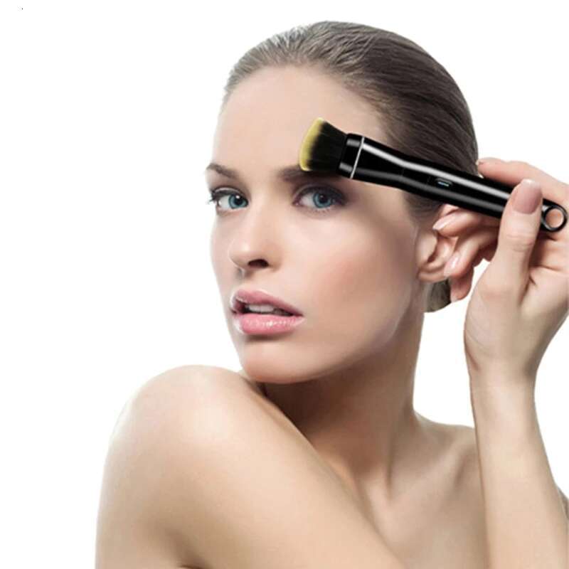 Portable Electric Makeup 360 Rotating Cosmetic Powder Brushes USB Rechargeable with 2 Brush Heads E0BD