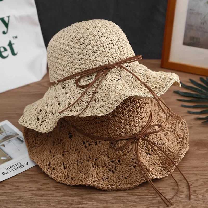 D T 2022 New Fashion Hat Text Luxury Leisure Bow Rope Decoration Elegant Sunscreen Beach Outdoor Style Versatile Straw X250109