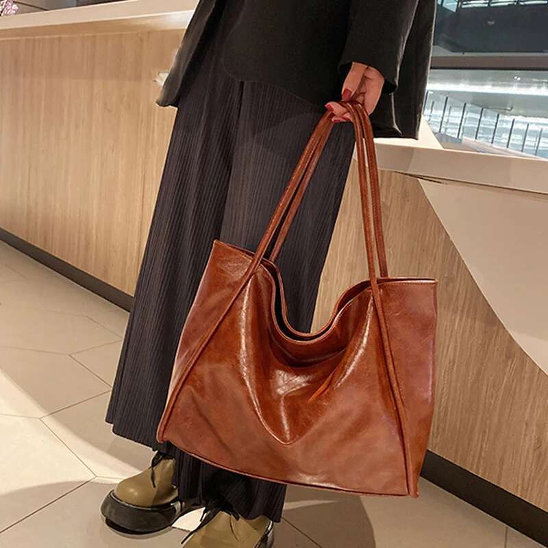 Fashion Large Capacity Shoulder High Quality Solid Color Casual Vacation Women Shopping Bags Bags For Women
