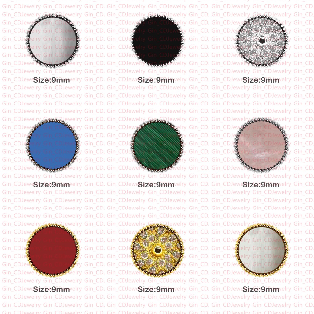 9MM Mini Fashion Classic Earrings Mother of Pearl Silver 18K Gold Plated Agate Suitable for Women and Girls Valentine's Day Gift Birthday Gift